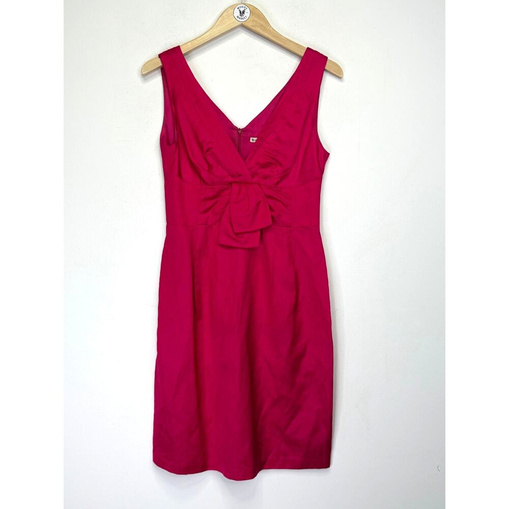 Nanette Lepore Stella Shift Dress Pink Size 4 Cocktail Party Satin Linen Blend